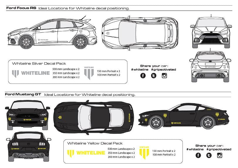 Whiteline Decal Kits 10 Pk White