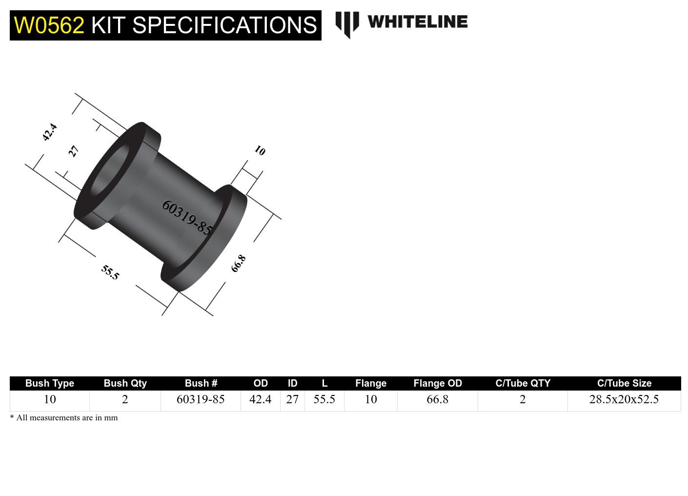 Front Control arm - lower inner rear service bushing
