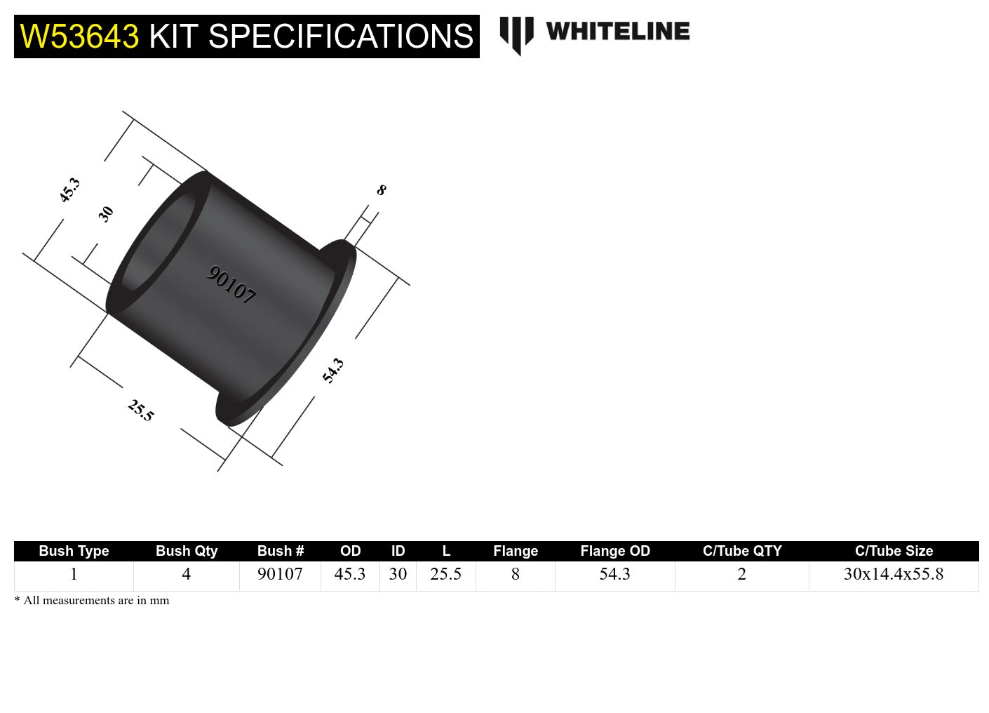 Front Control Arm - Lower Inner Bushing Kit